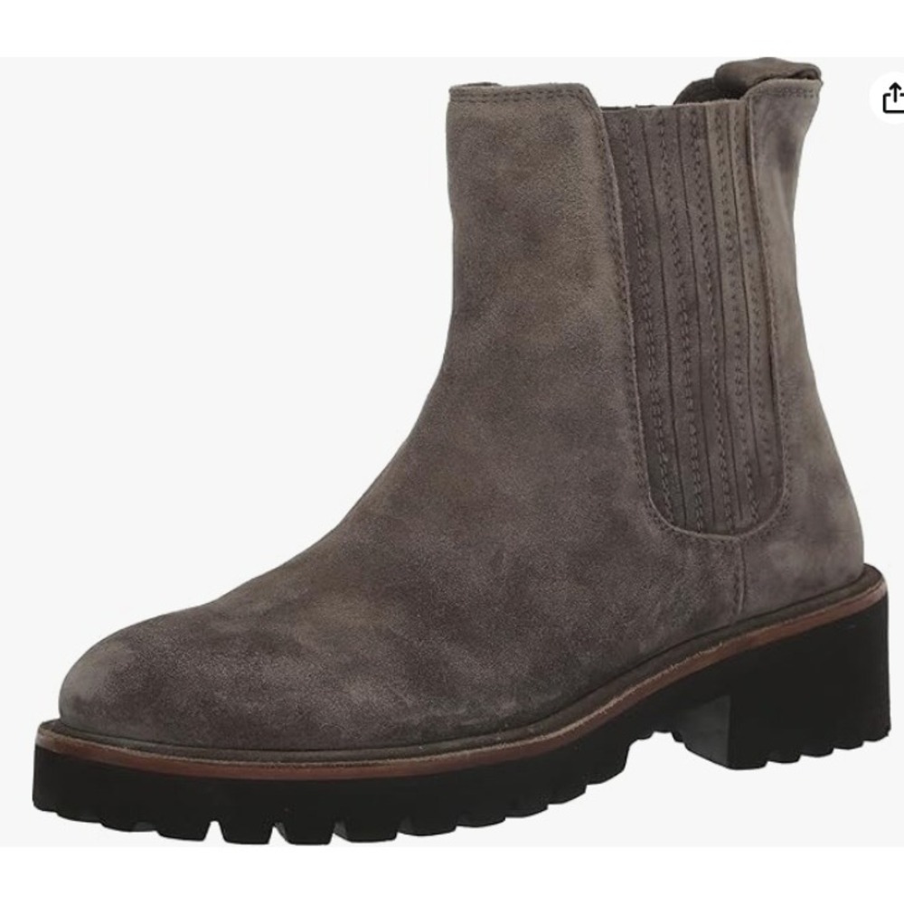 Seychelles Women's Gray Suede Leather Chelsea Ankle Boots Water Resistant 10 NEW